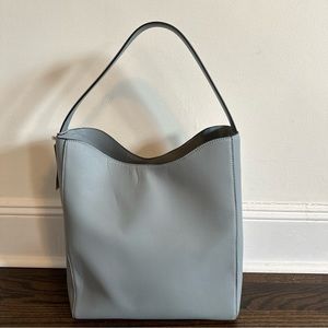 NWT A NEW DAY LIGHT BLUE GRAY VEGAN PEBBLE LEATHER HOBO TOTE SHOULDER BAG - RARE